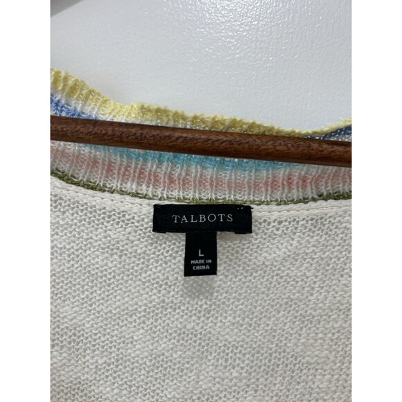 Talbots Womens Shirt Vest Large V Neck Linen Blend Beachy Resort Layering - Picture 3 of 10